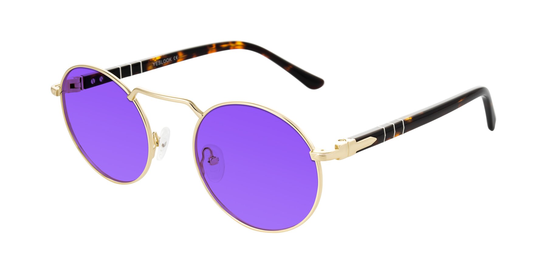 Angle of Parrong in Gold with Purple Tinted Lenses