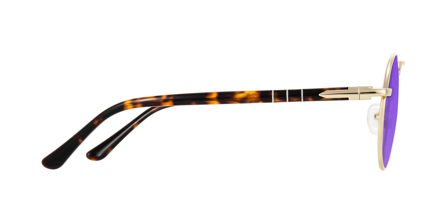Side of Parrong in Gold with Purple Tinted Lenses