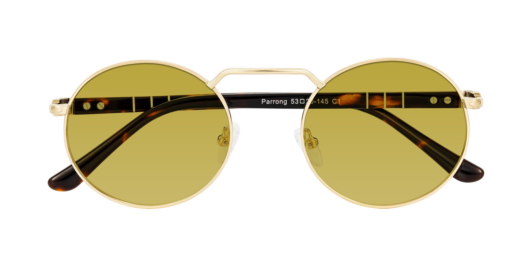 Folded Front of Parrong in Gold with Champagne Tinted Lenses