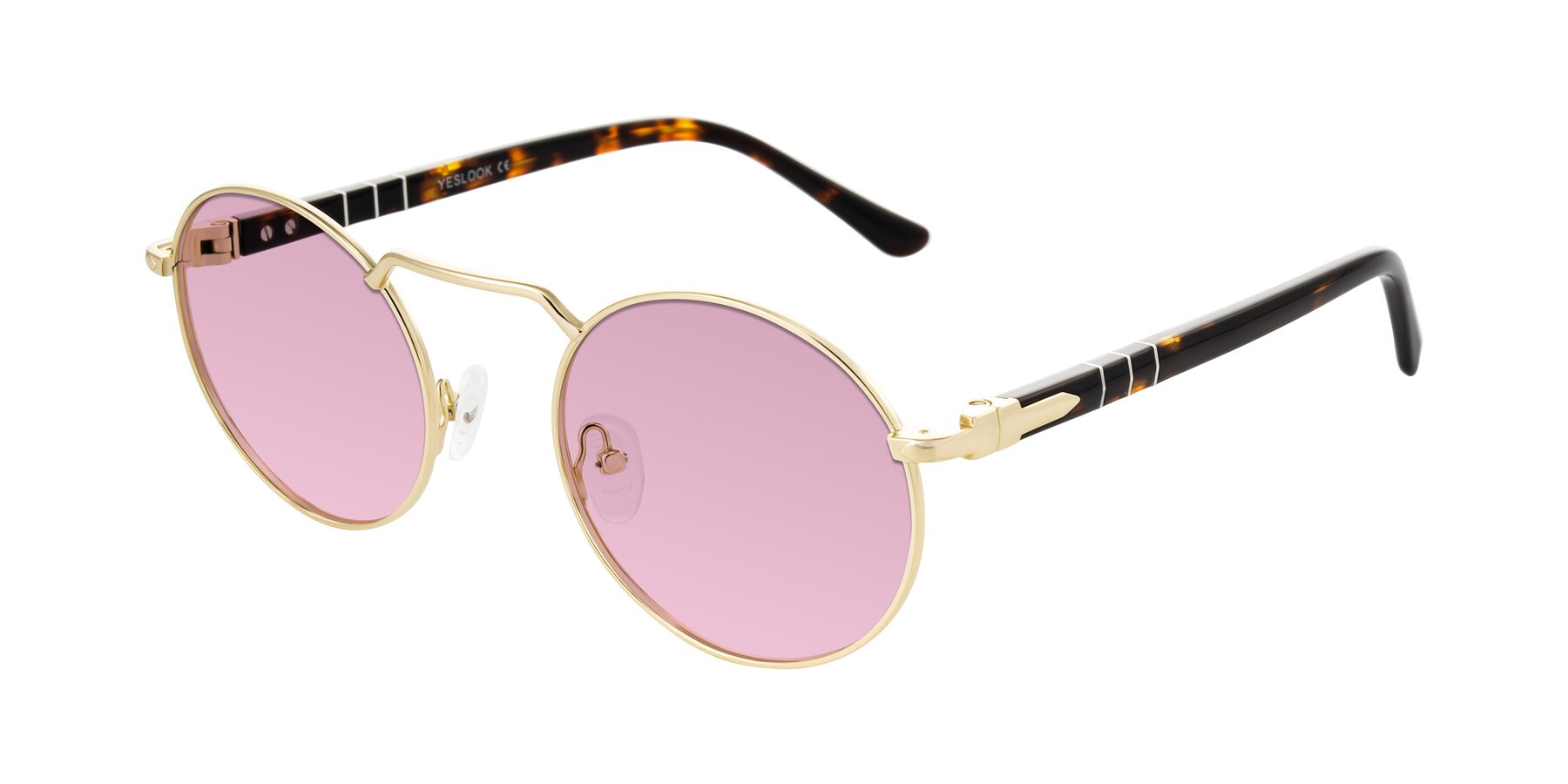 Angle of Parrong in Gold with Light Wine Tinted Lenses