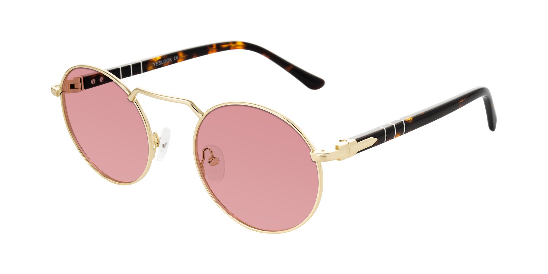 Angle of Parrong in Gold with Medium Garnet Tinted Lenses