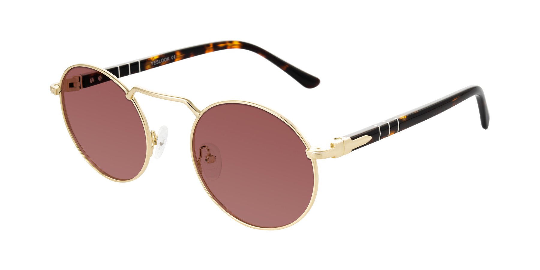 Angle of Parrong in Gold with Garnet Tinted Lenses