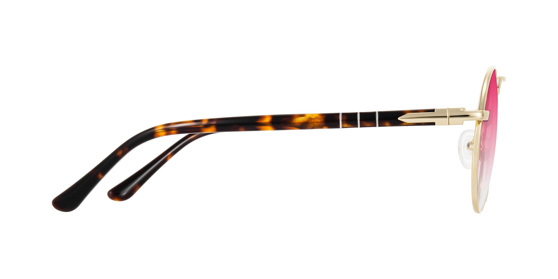 Side of Parrong in Gold with Pink Gradient Lenses