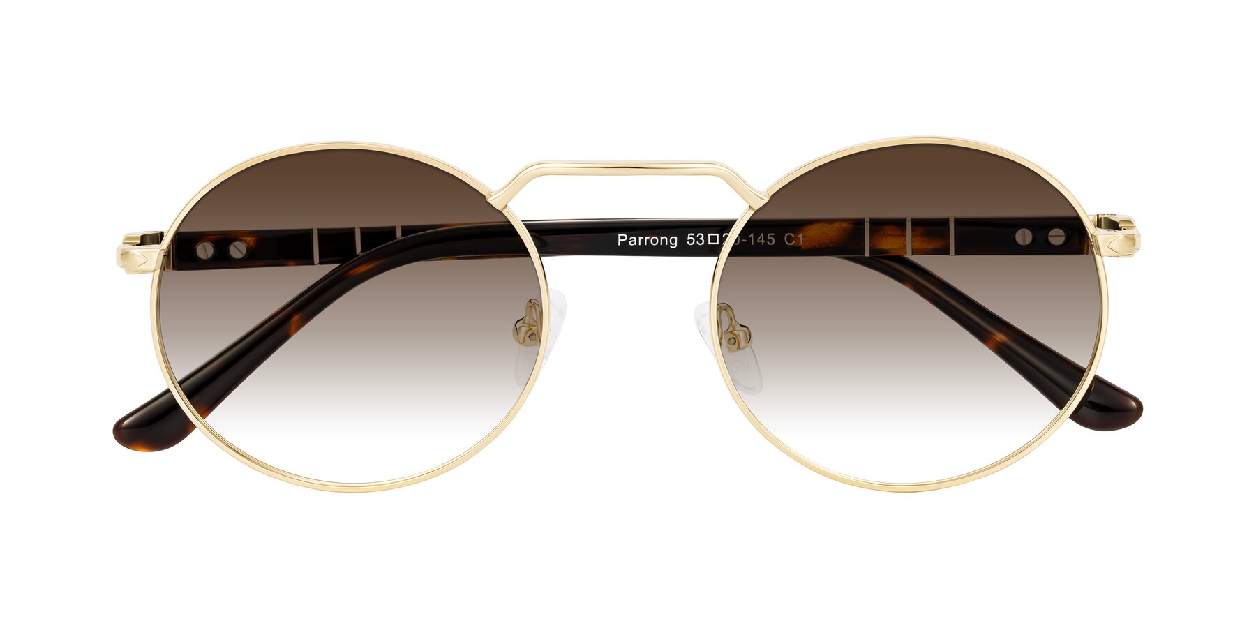 Folded Front of Parrong in Gold with Brown Gradient Lenses