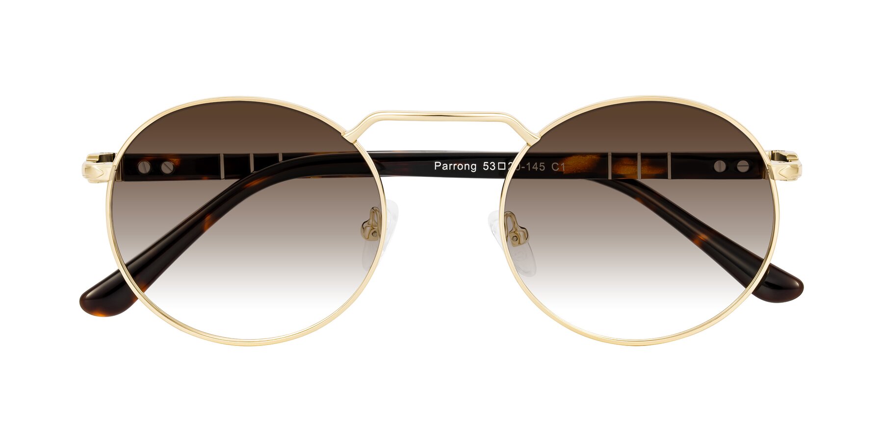 Folded Front of Parrong in Gold with Brown Gradient Lenses
