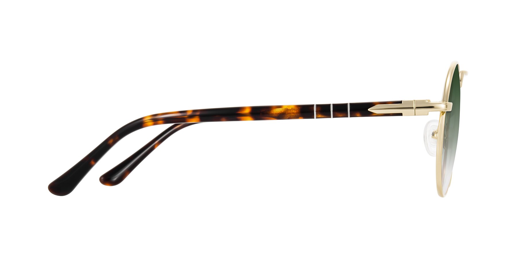 Side of Parrong in Gold with Green Gradient Lenses