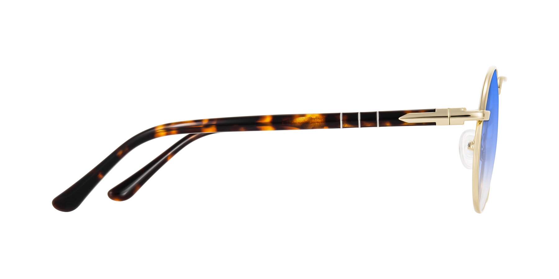 Side of Parrong in Gold with Blue Gradient Lenses