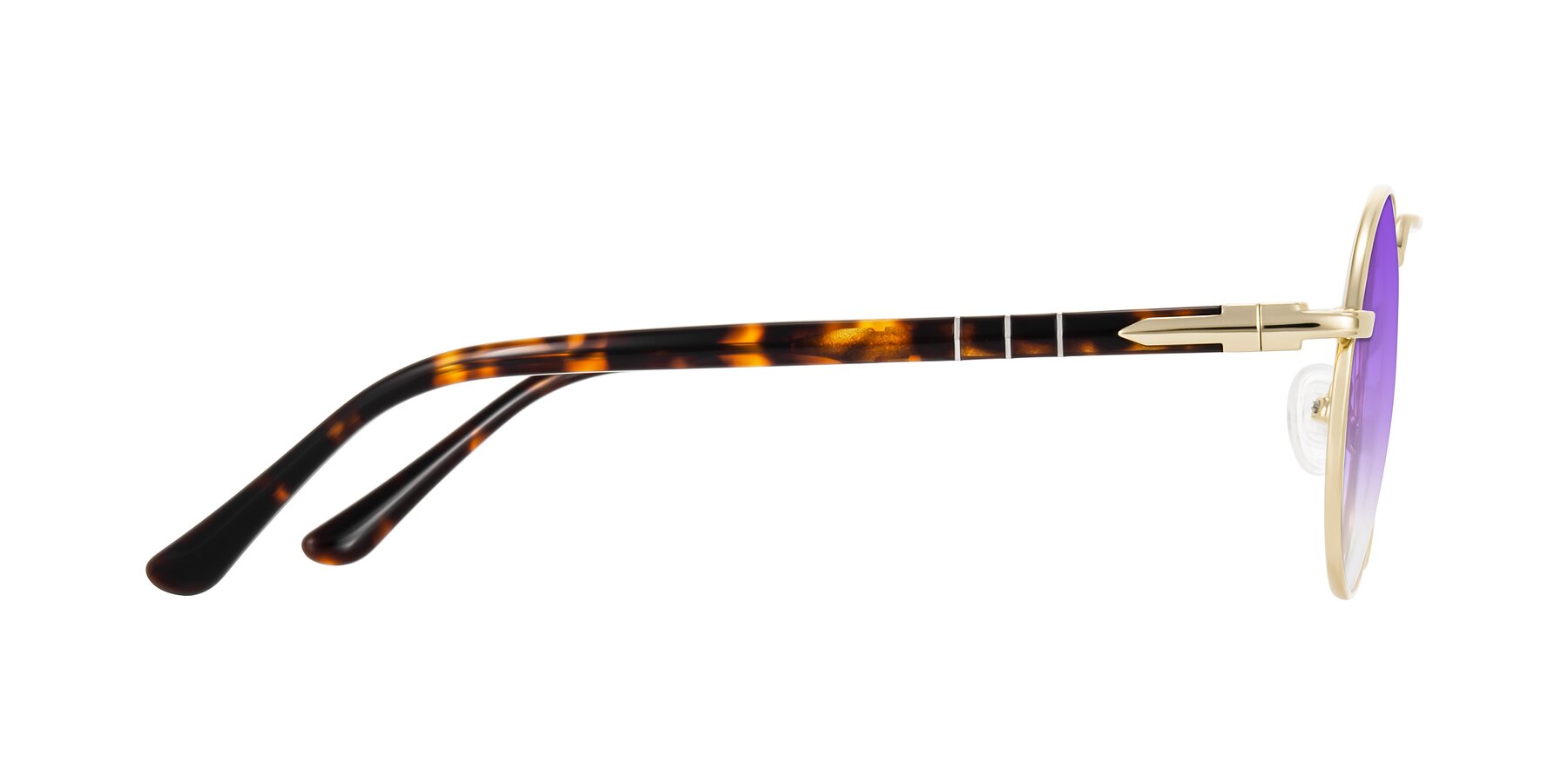 Side of Parrong in Gold with Purple Gradient Lenses