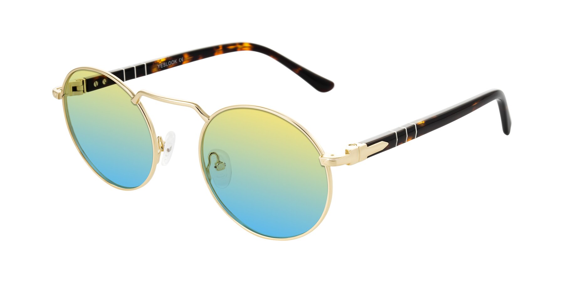 Angle of Parrong in Gold with Yellow / Blue Gradient Lenses