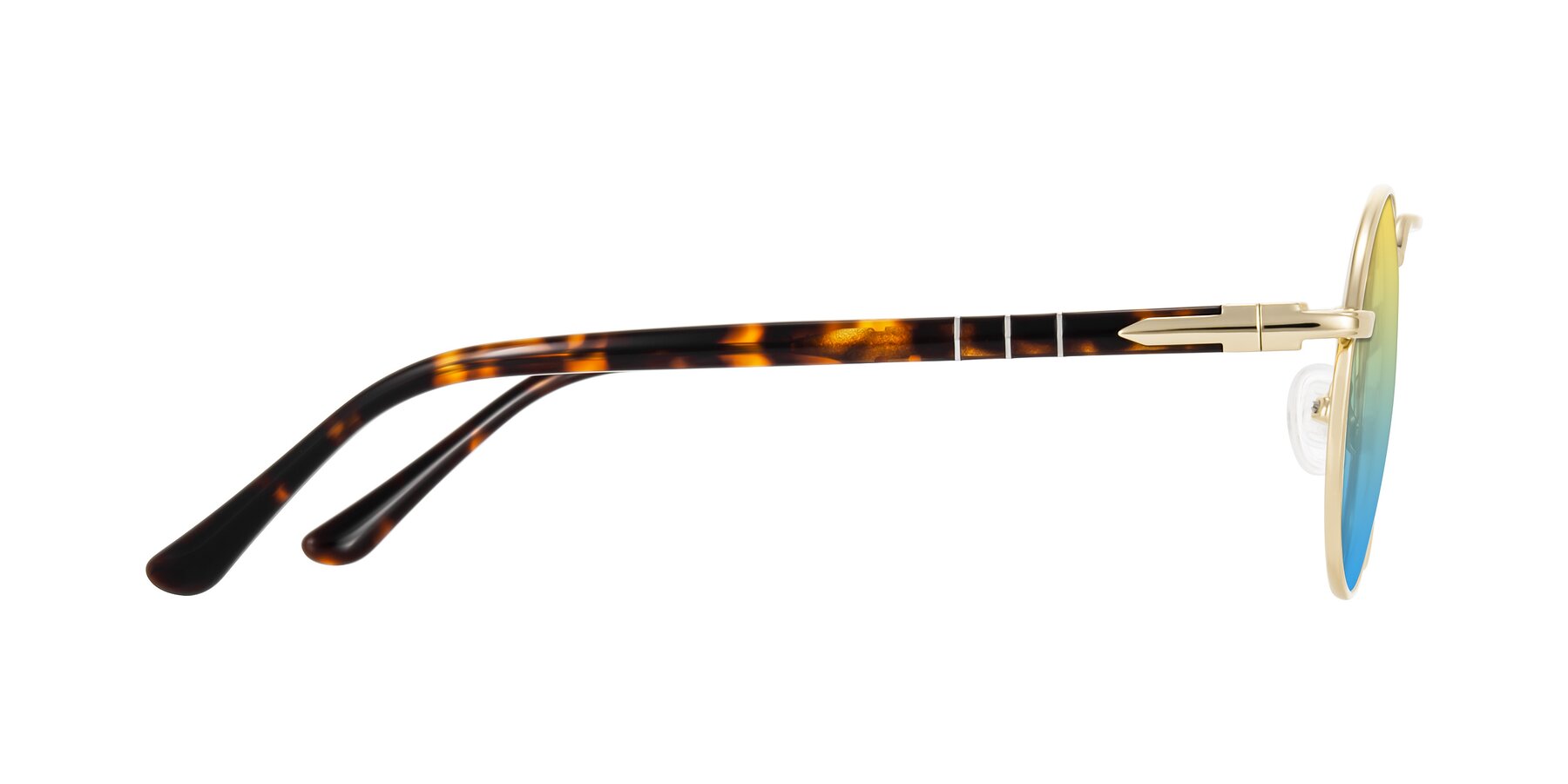 Side of Parrong in Gold with Yellow / Blue Gradient Lenses