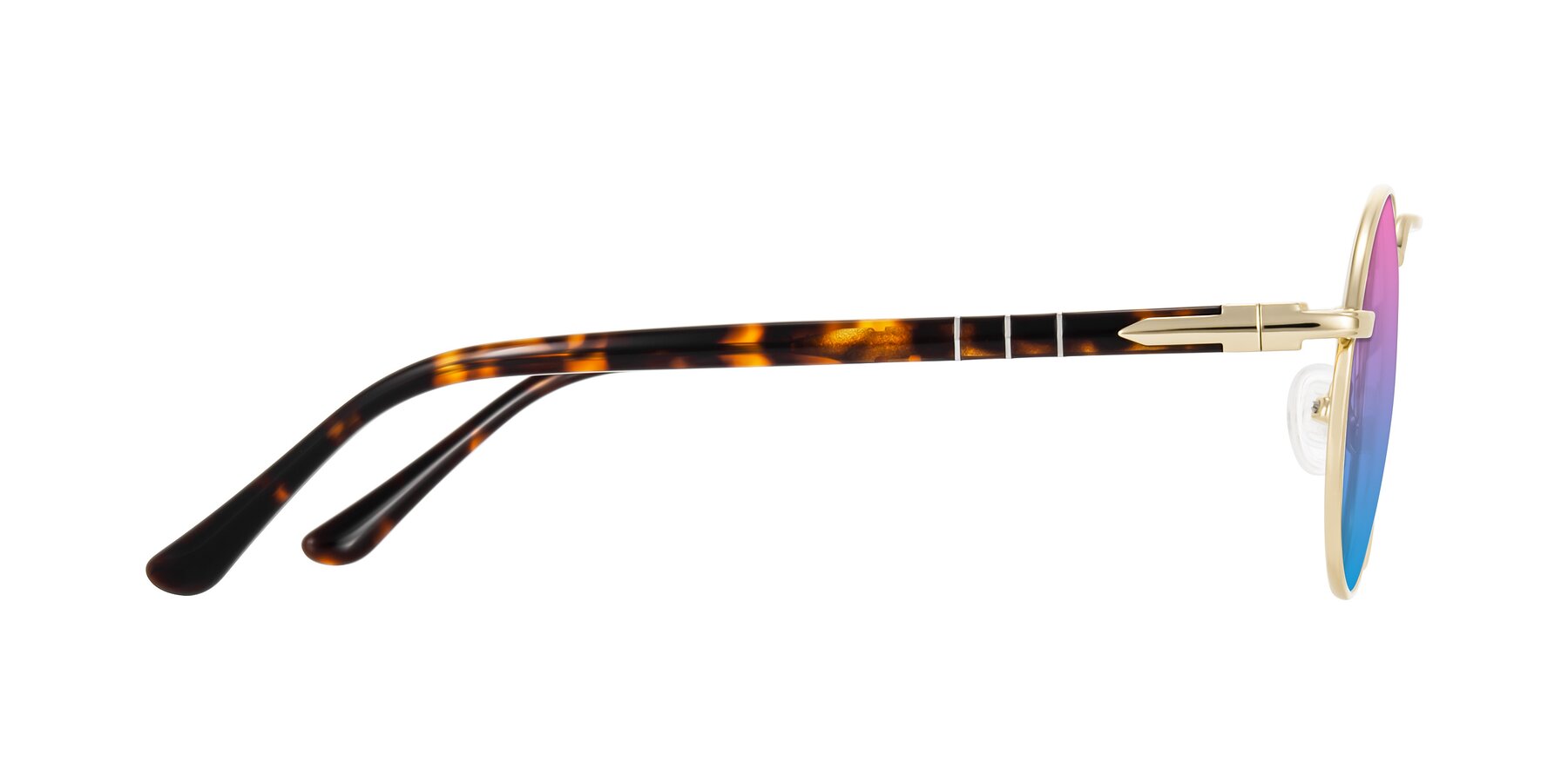 Side of Parrong in Gold with Pink / Blue Gradient Lenses