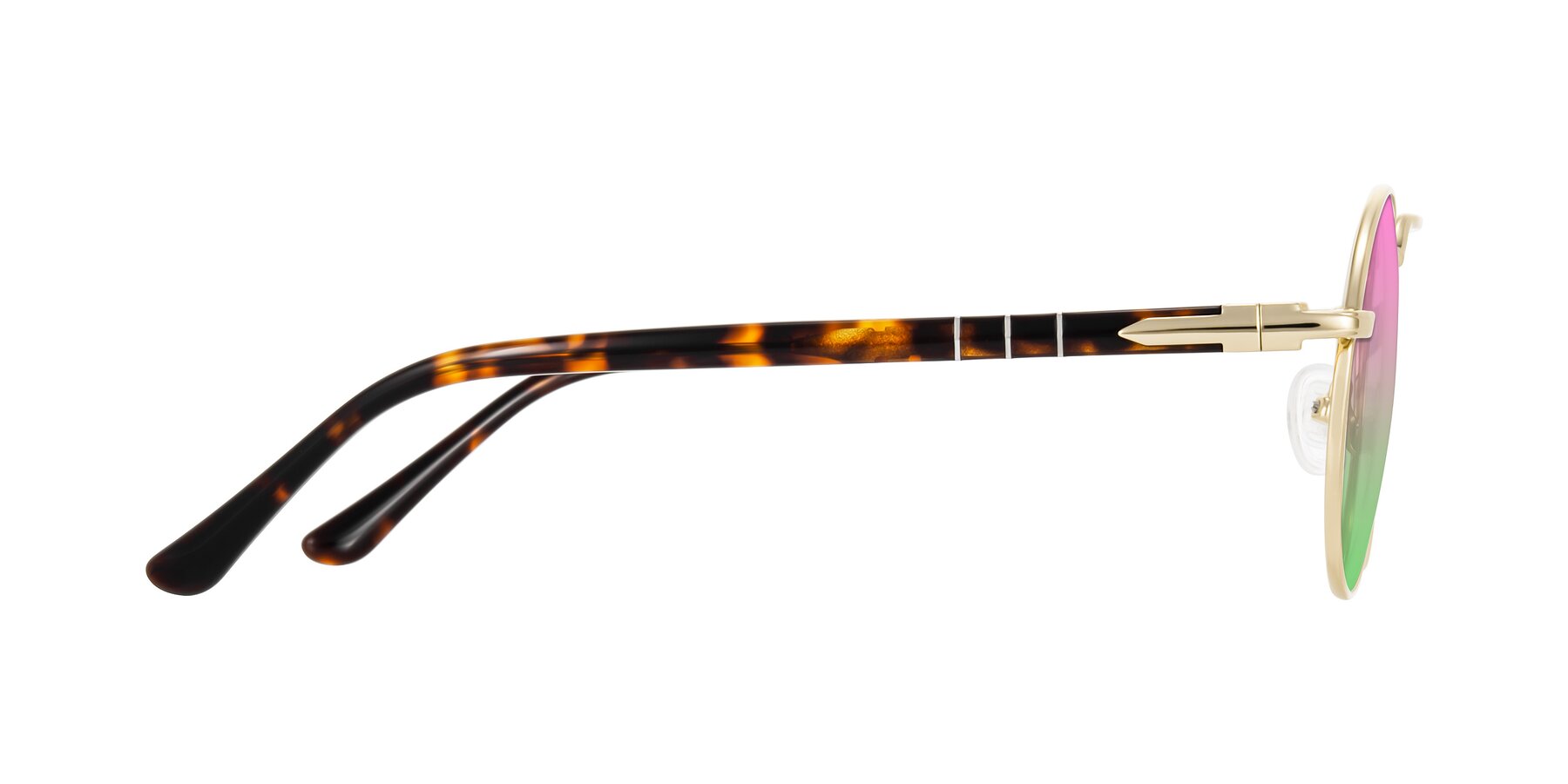 Side of Parrong in Gold with Pink / Green Gradient Lenses