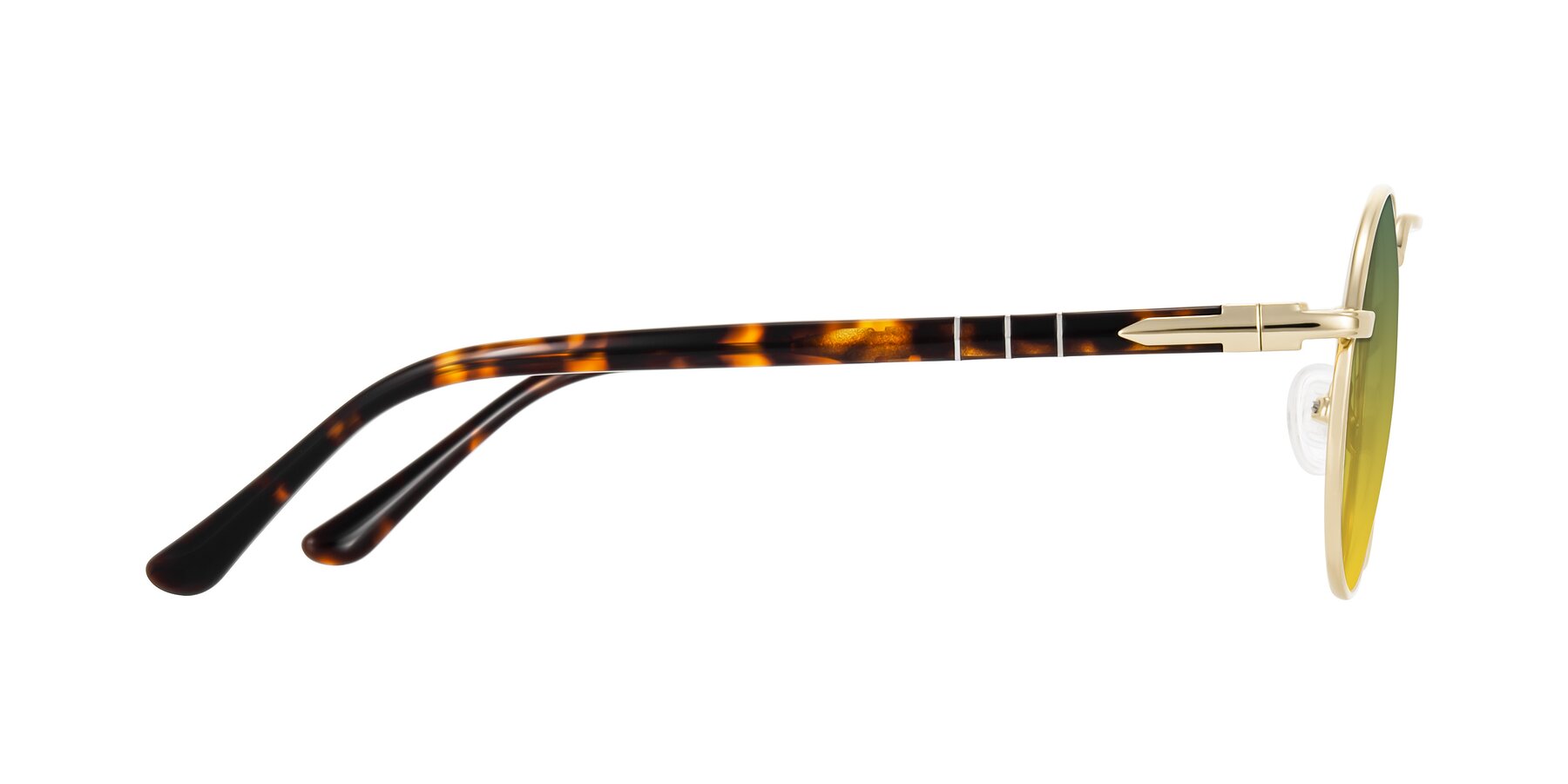 Side of Parrong in Gold with Green / Yellow Gradient Lenses