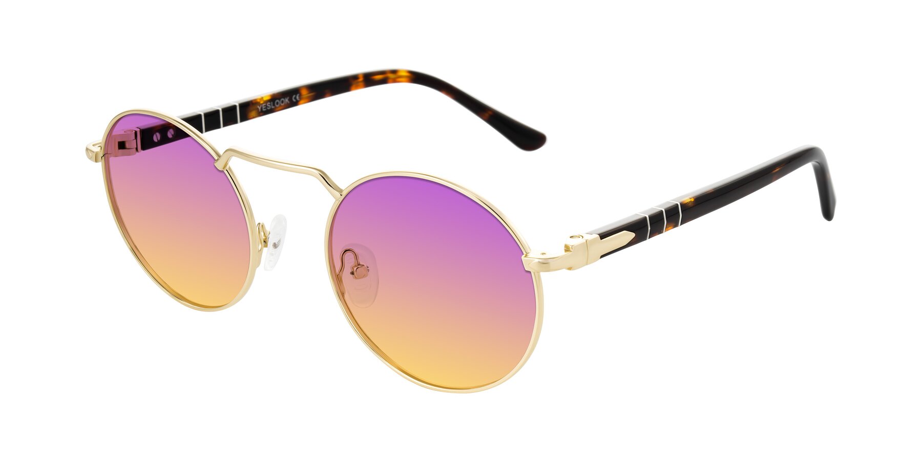 Angle of Parrong in Gold with Purple / Yellow Gradient Lenses