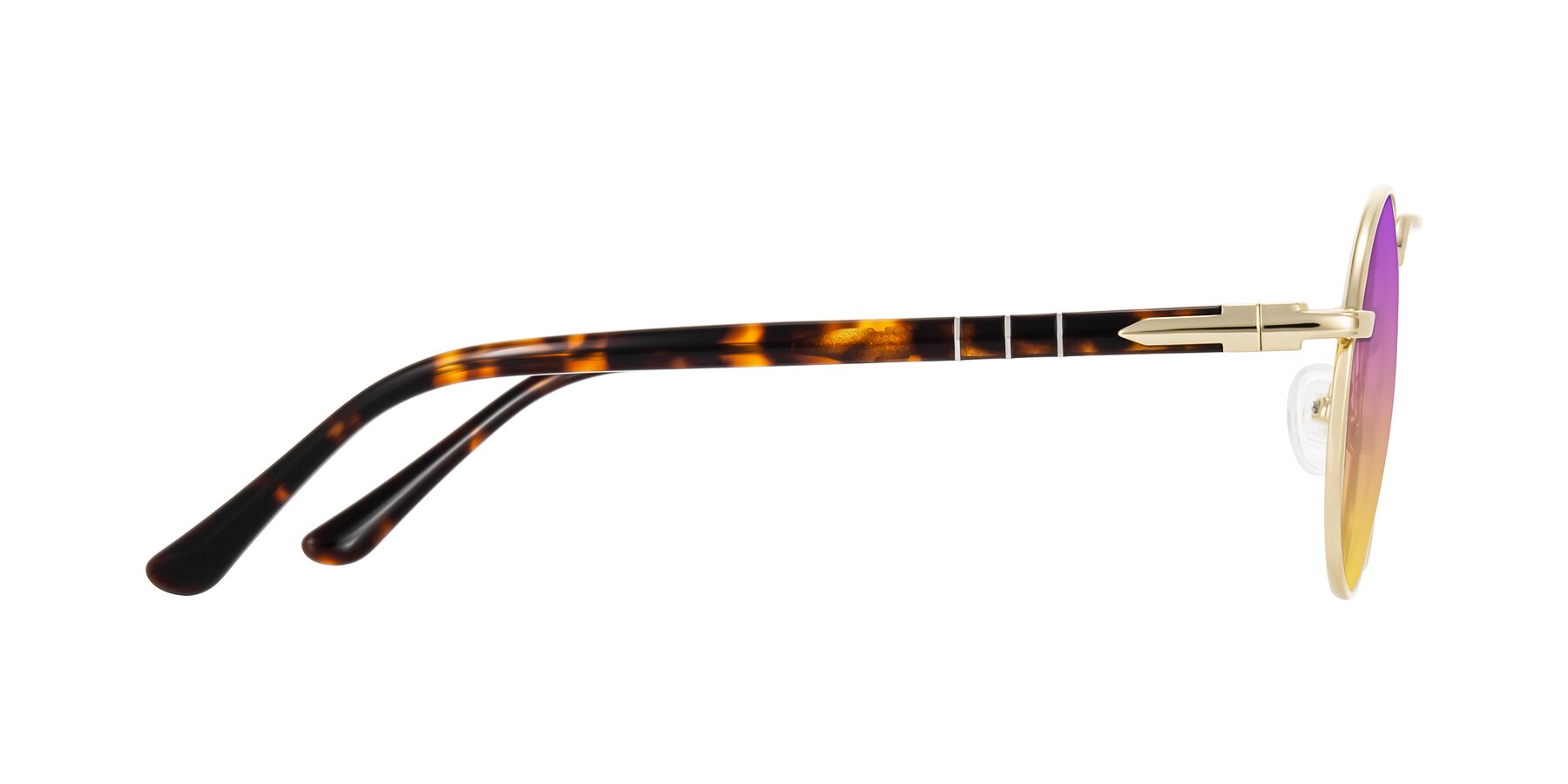 Side of Parrong in Gold with Purple / Yellow Gradient Lenses