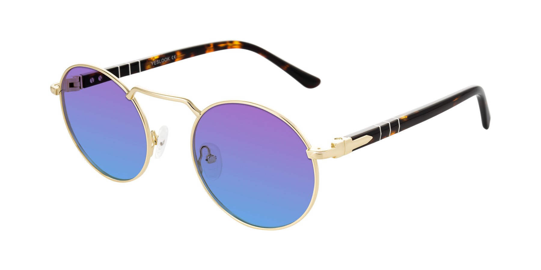 Angle of Parrong in Gold with Purple / Blue Gradient Lenses