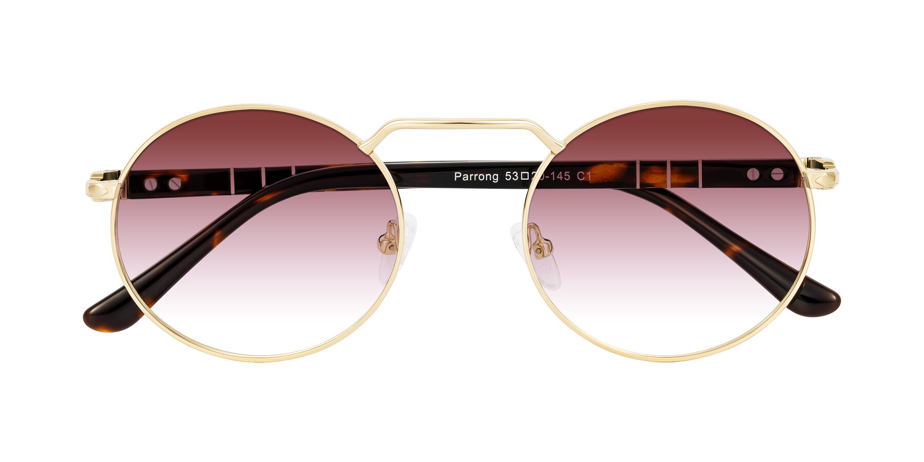 Folded Front of Parrong in Gold with Garnet Gradient Lenses