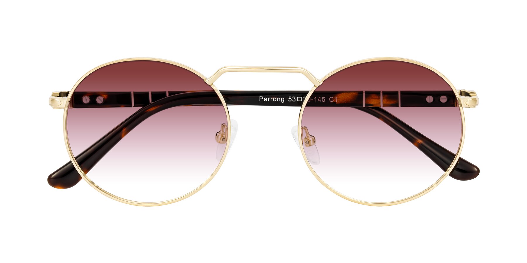 Folded Front of Parrong in Gold with Garnet Gradient Lenses