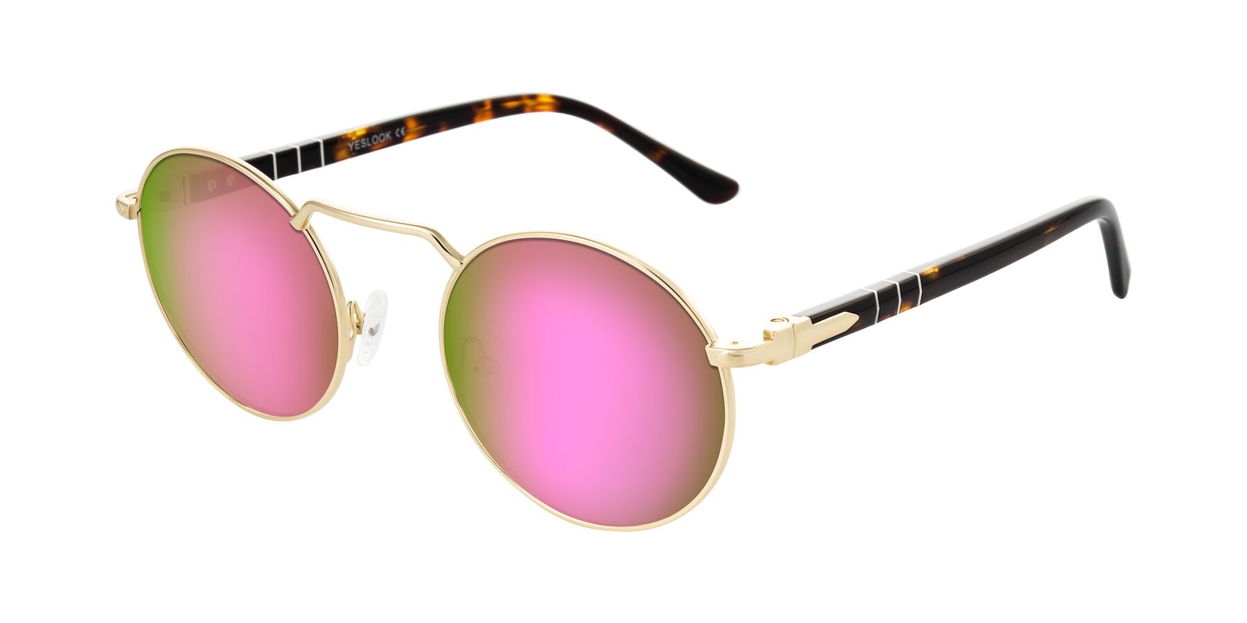 Angle of Parrong in Gold with Pink Mirrored Lenses