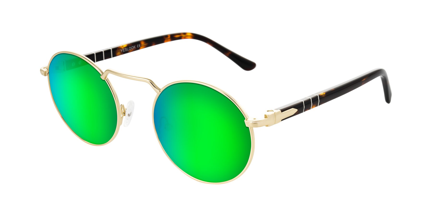 Angle of Parrong in Gold with Green Mirrored Lenses