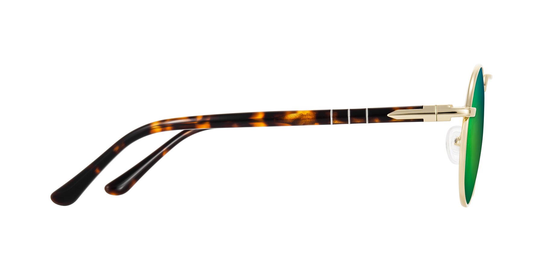 Side of Parrong in Gold with Green Mirrored Lenses
