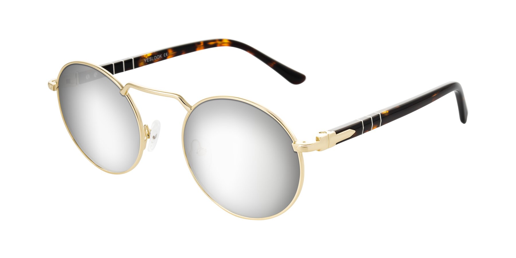 Angle of Parrong in Gold with Silver Mirrored Lenses