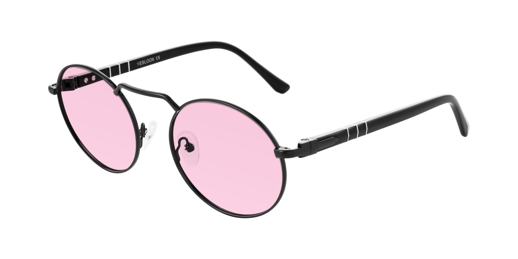 Angle of Parrong in Black with Light Pink Tinted Lenses