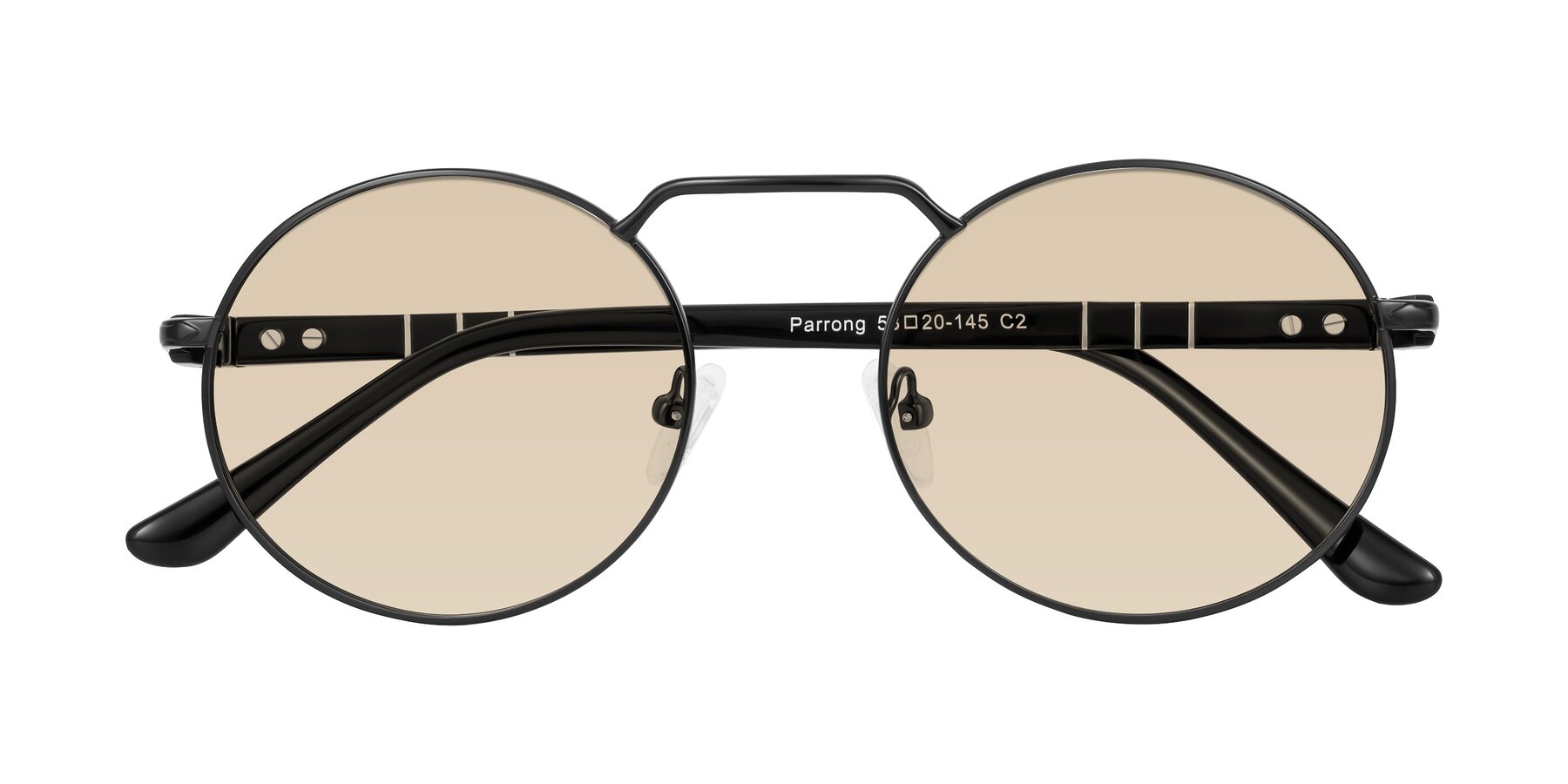 Folded Front of Parrong in Black with Light Brown Tinted Lenses