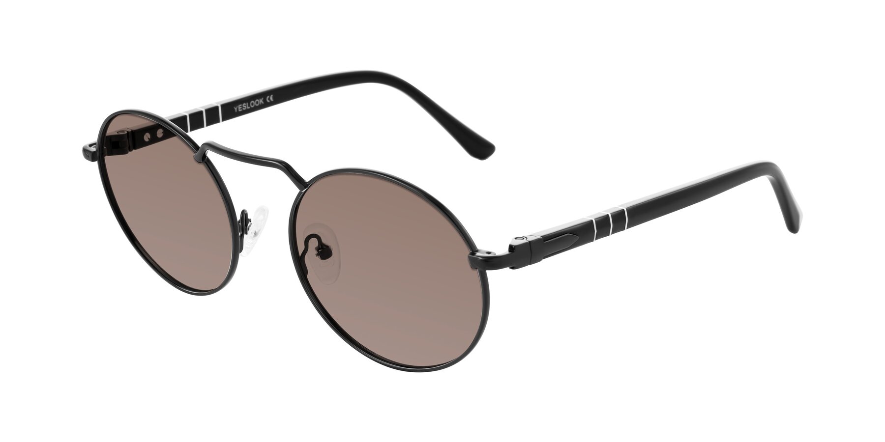 Angle of Parrong in Black with Medium Brown Tinted Lenses