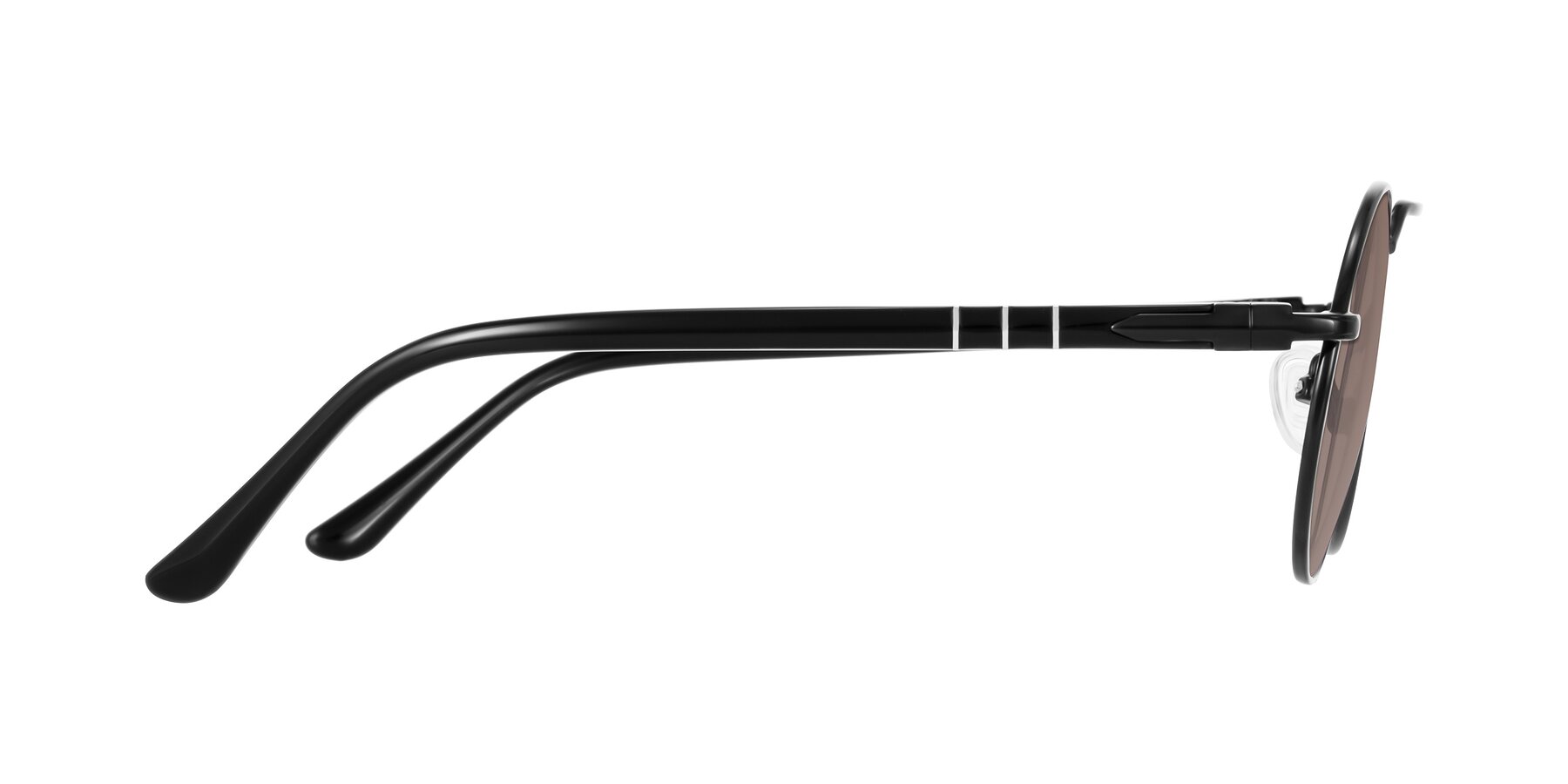 Side of Parrong in Black with Medium Brown Tinted Lenses