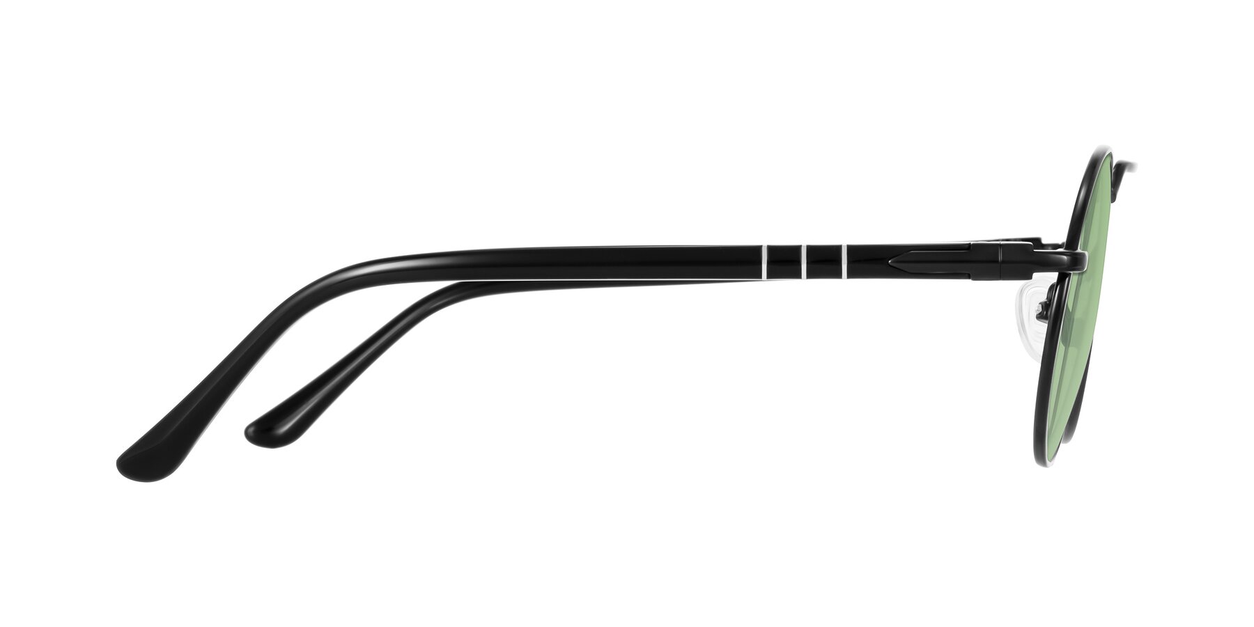 Side of Parrong in Black with Medium Green Tinted Lenses