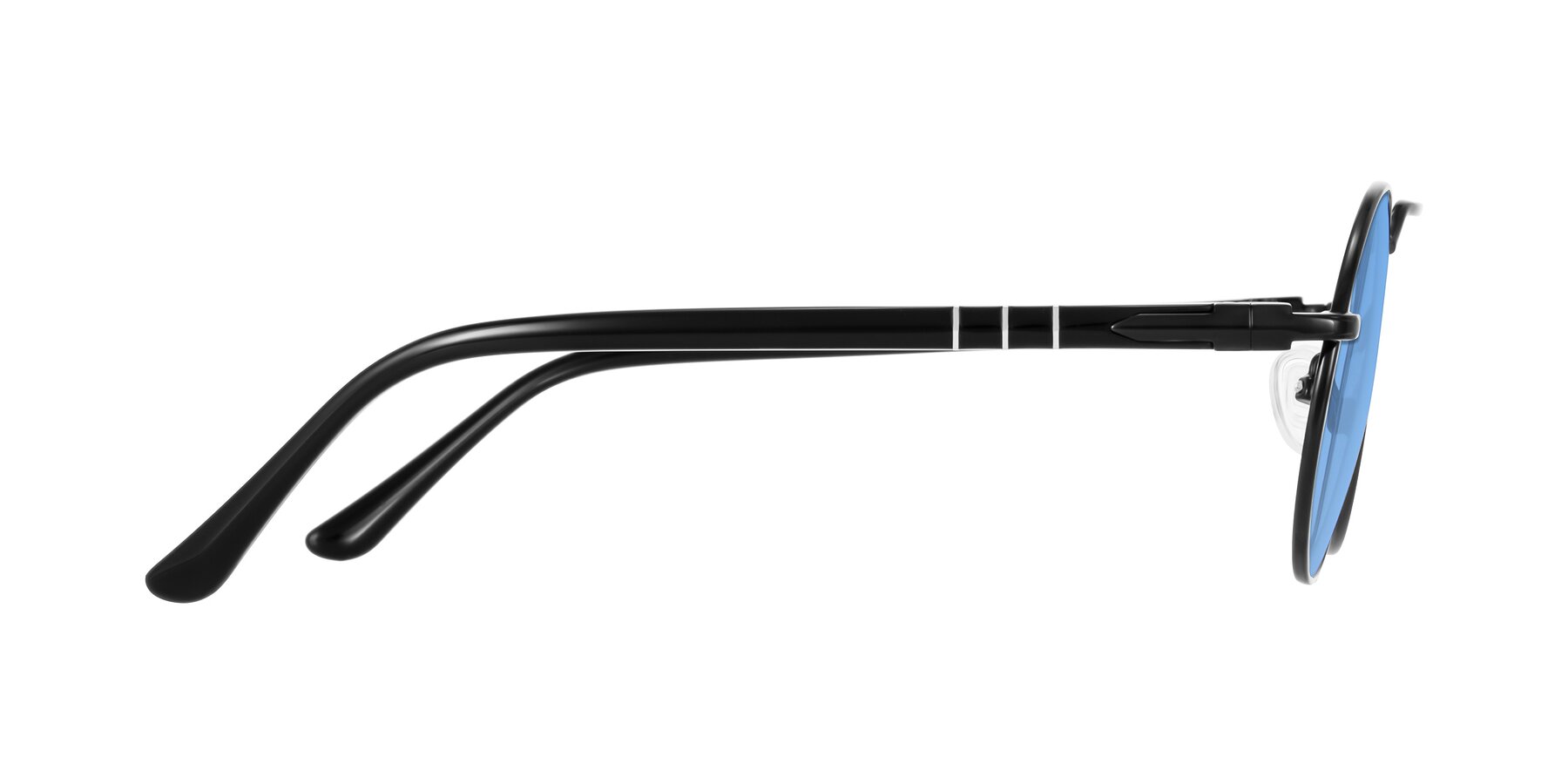 Side of Parrong in Black with Medium Blue Tinted Lenses