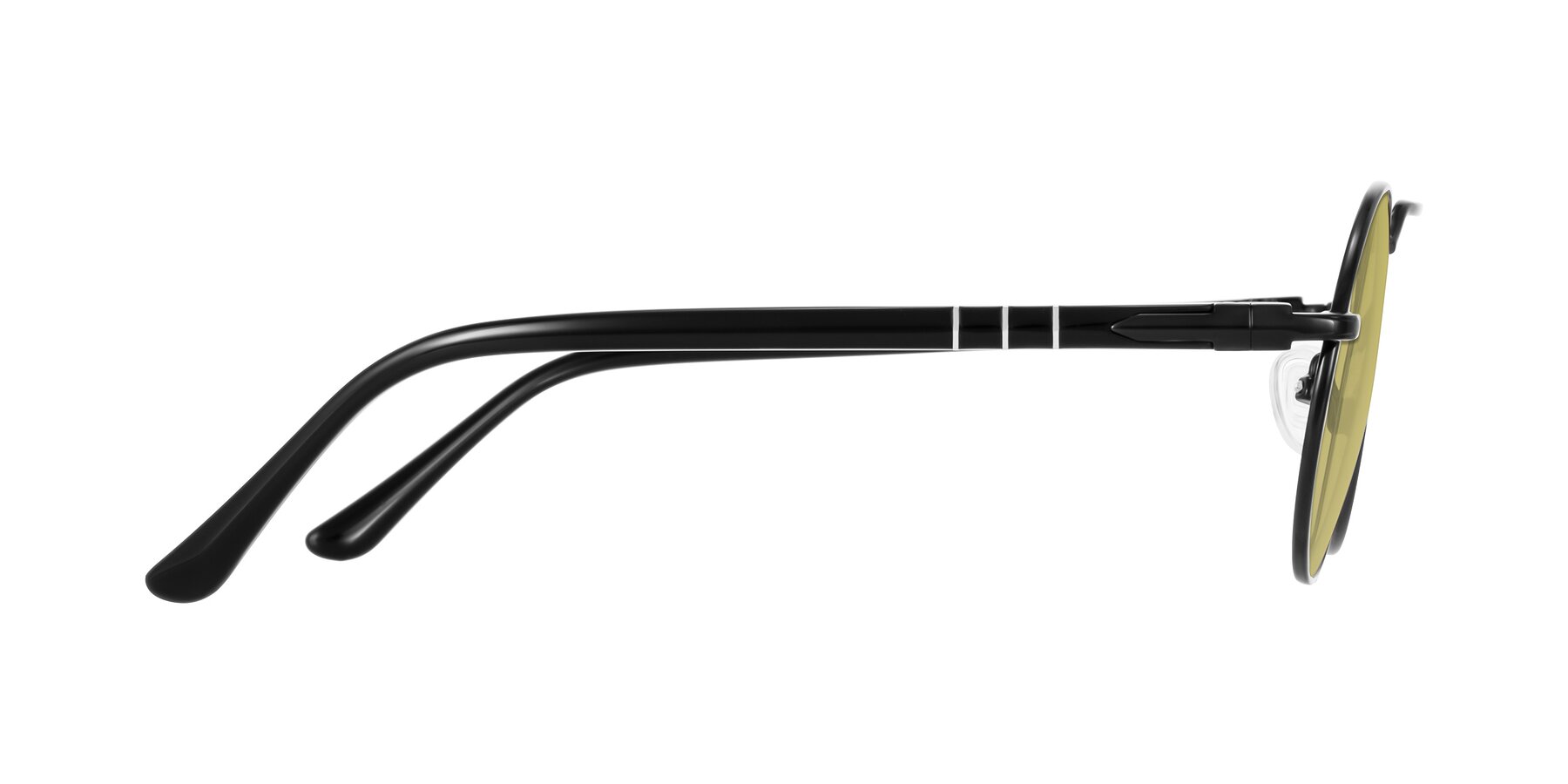 Side of Parrong in Black with Medium Champagne Tinted Lenses