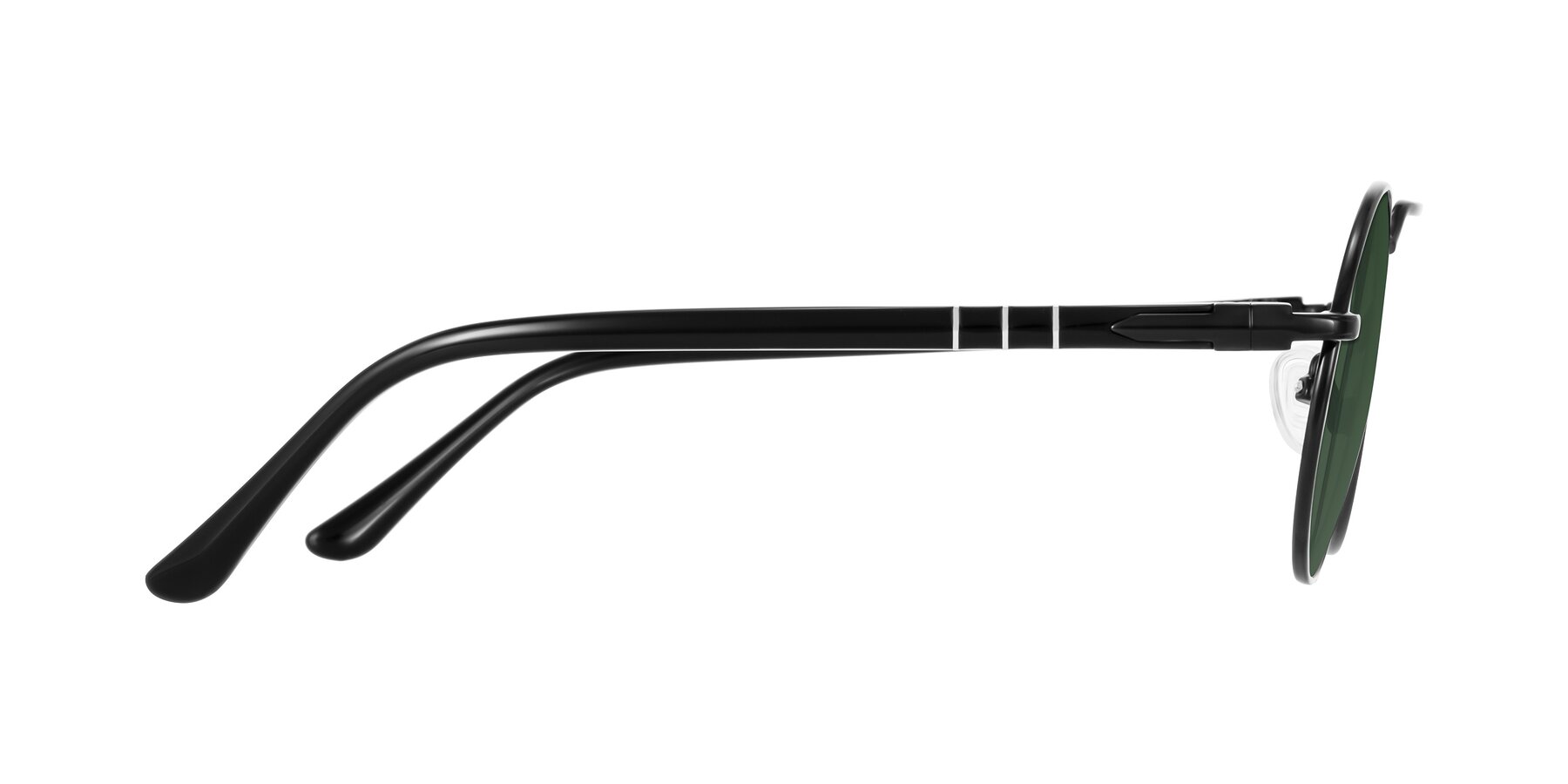 Side of Parrong in Black with Green Tinted Lenses