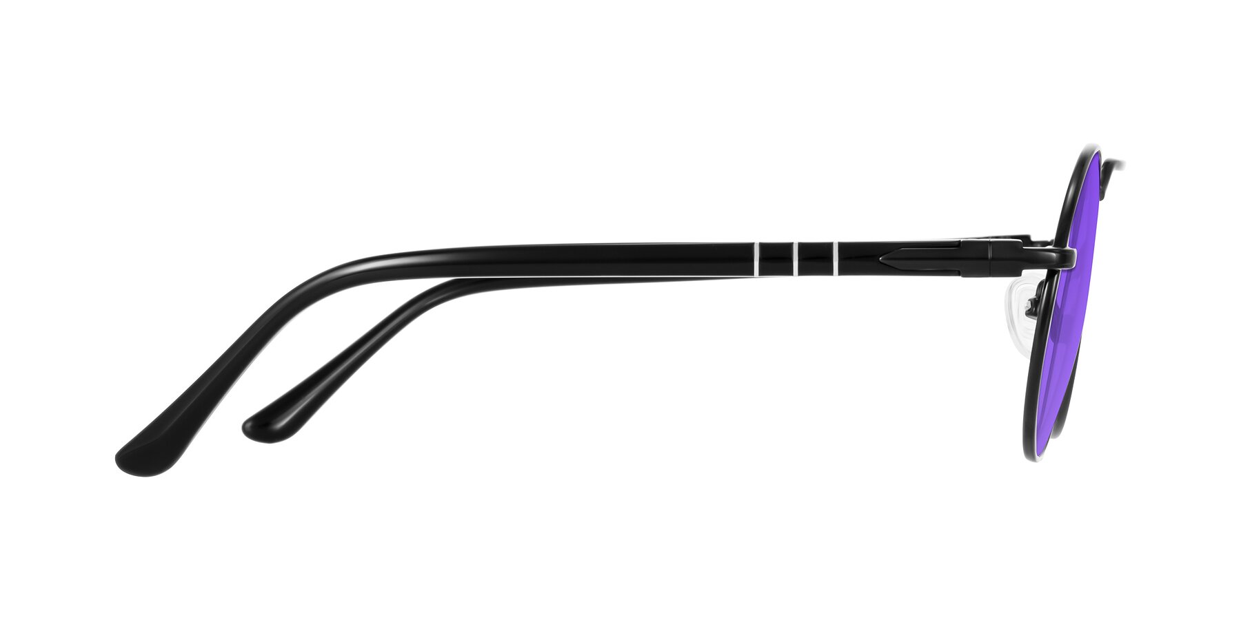 Side of Parrong in Black with Purple Tinted Lenses