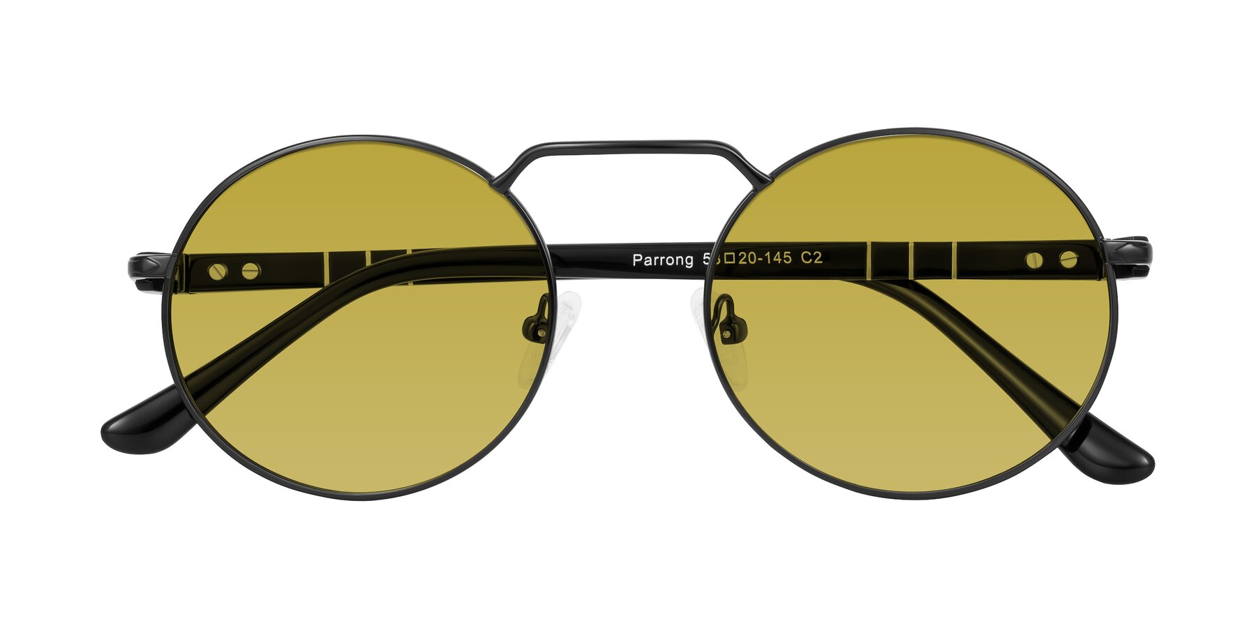 Folded Front of Parrong in Black with Champagne Tinted Lenses