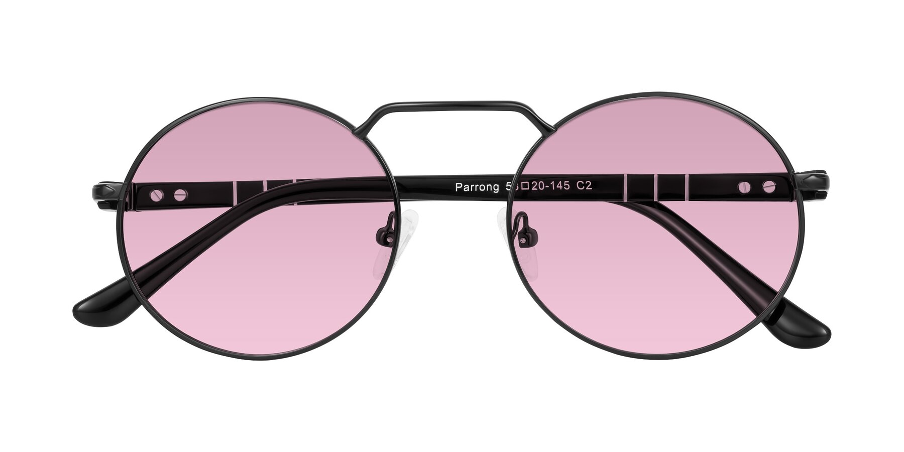 Folded Front of Parrong in Black with Light Wine Tinted Lenses