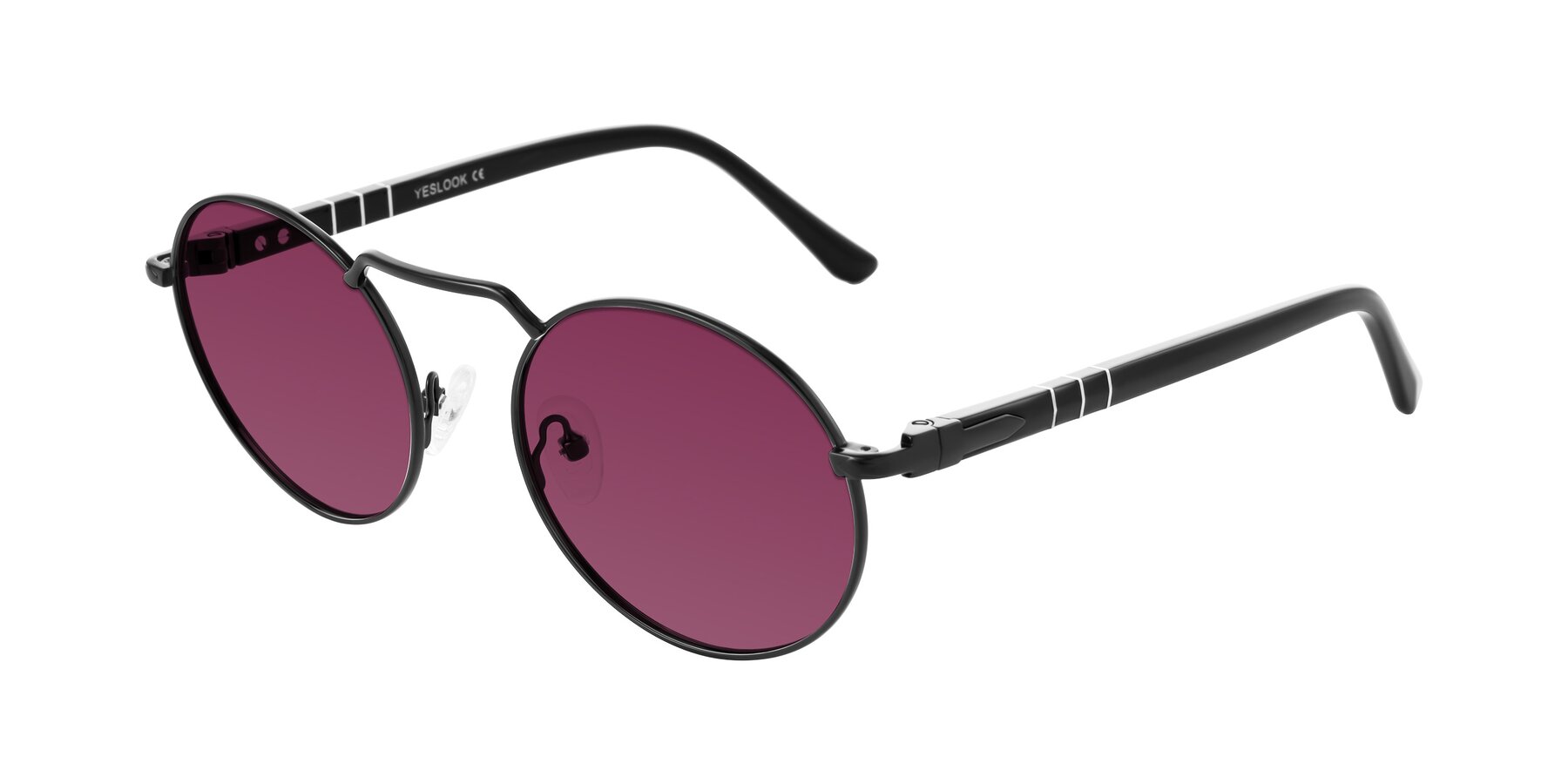 Angle of Parrong in Black with Wine Tinted Lenses
