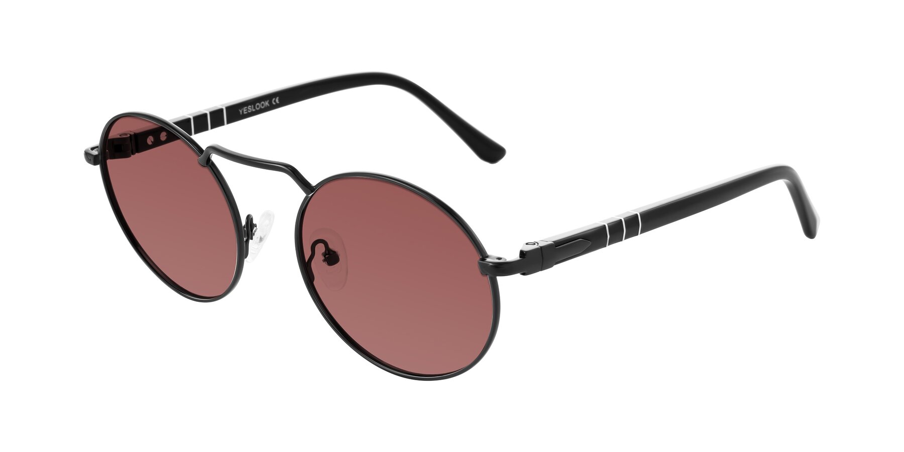 Angle of Parrong in Black with Garnet Tinted Lenses