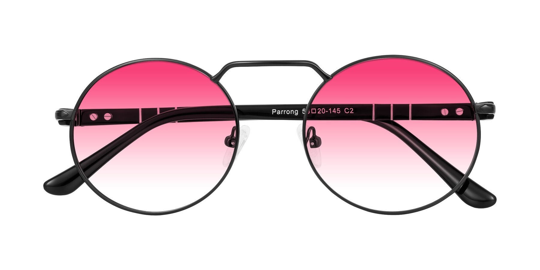 Folded Front of Parrong in Black with Pink Gradient Lenses