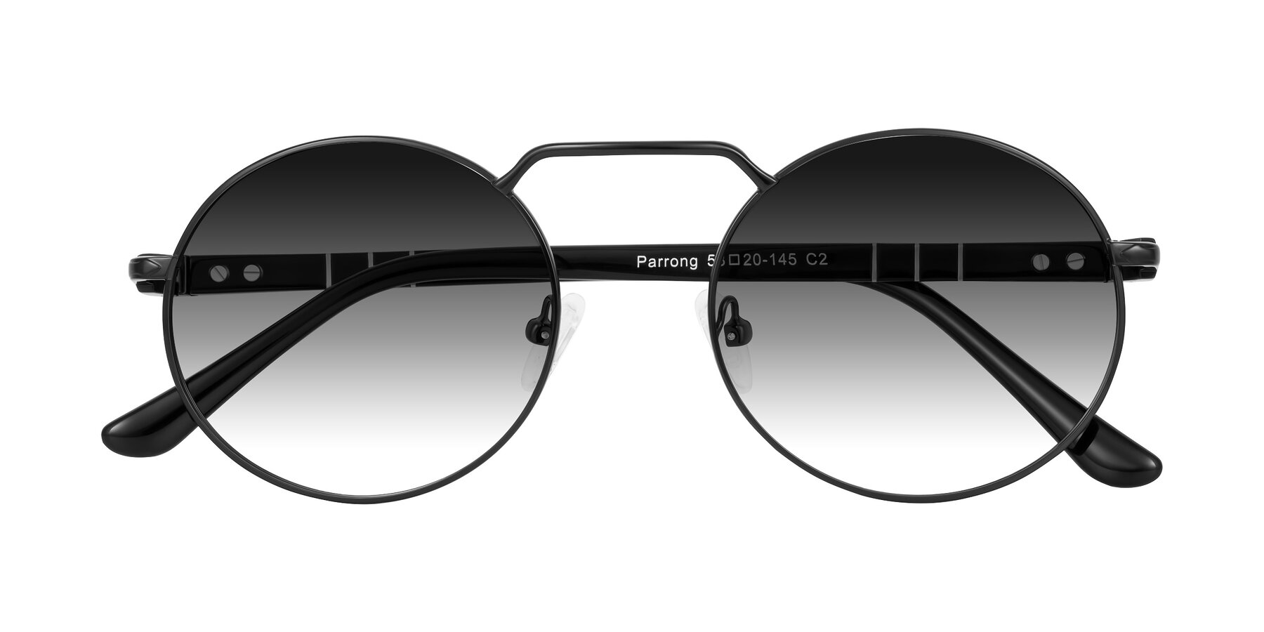 Folded Front of Parrong in Black with Gray Gradient Lenses