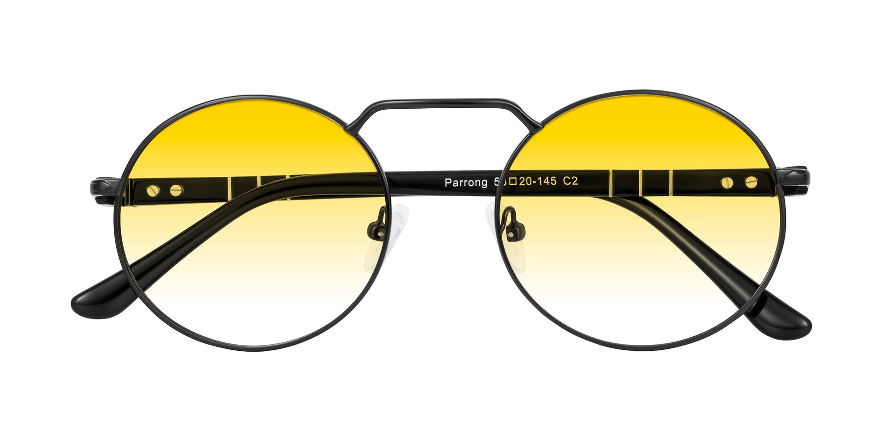 Folded Front of Parrong in Black with Yellow Gradient Lenses