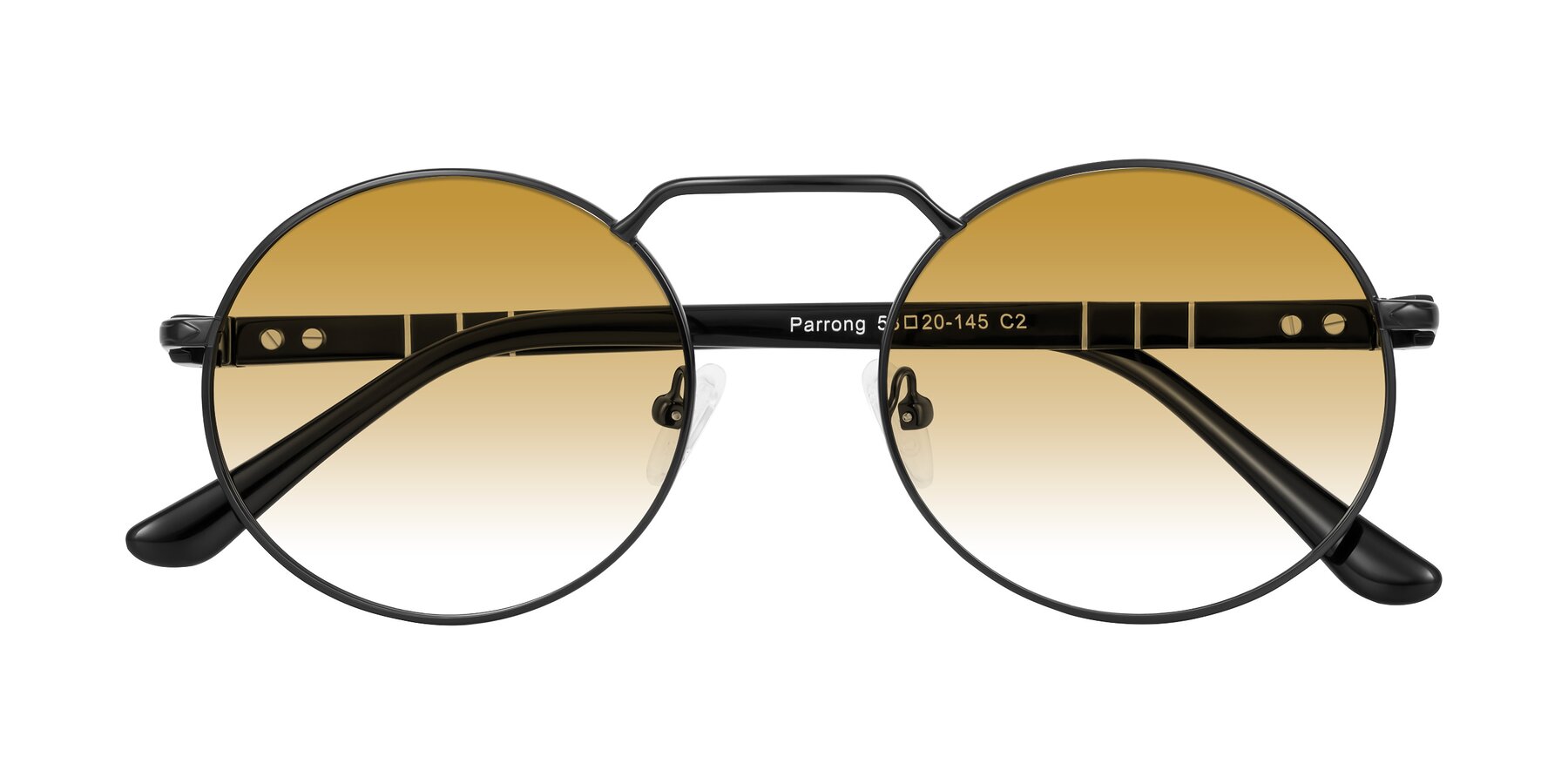 Folded Front of Parrong in Black with Champagne Gradient Lenses