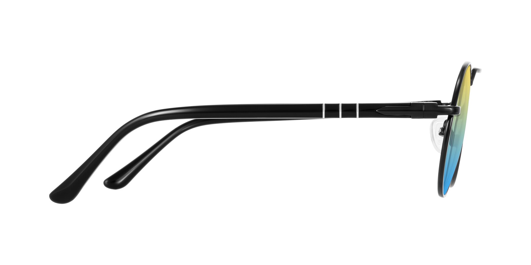 Side of Parrong in Black with Yellow / Blue Gradient Lenses