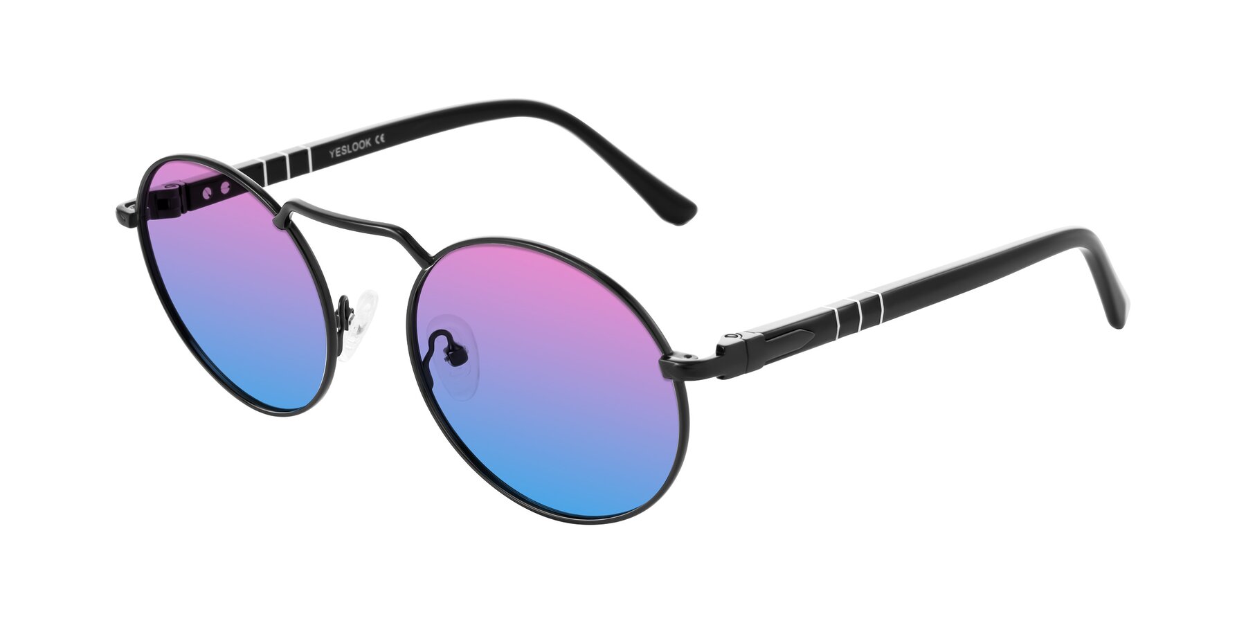 Angle of Parrong in Black with Pink / Blue Gradient Lenses