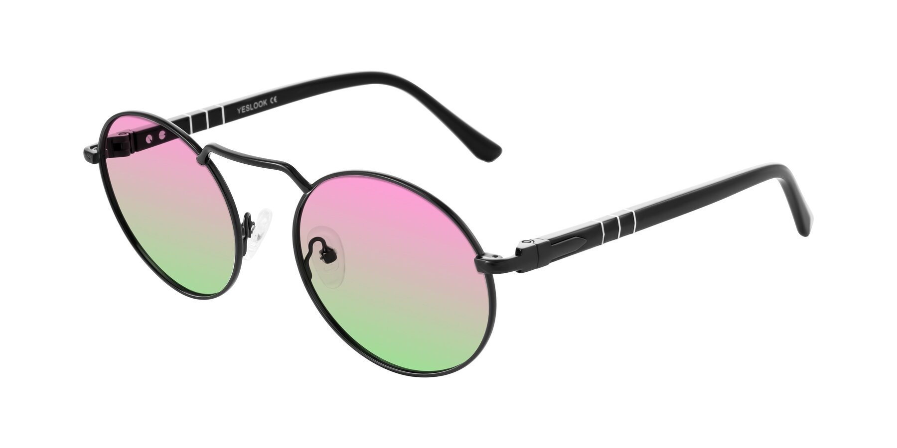 Angle of Parrong in Black with Pink / Green Gradient Lenses
