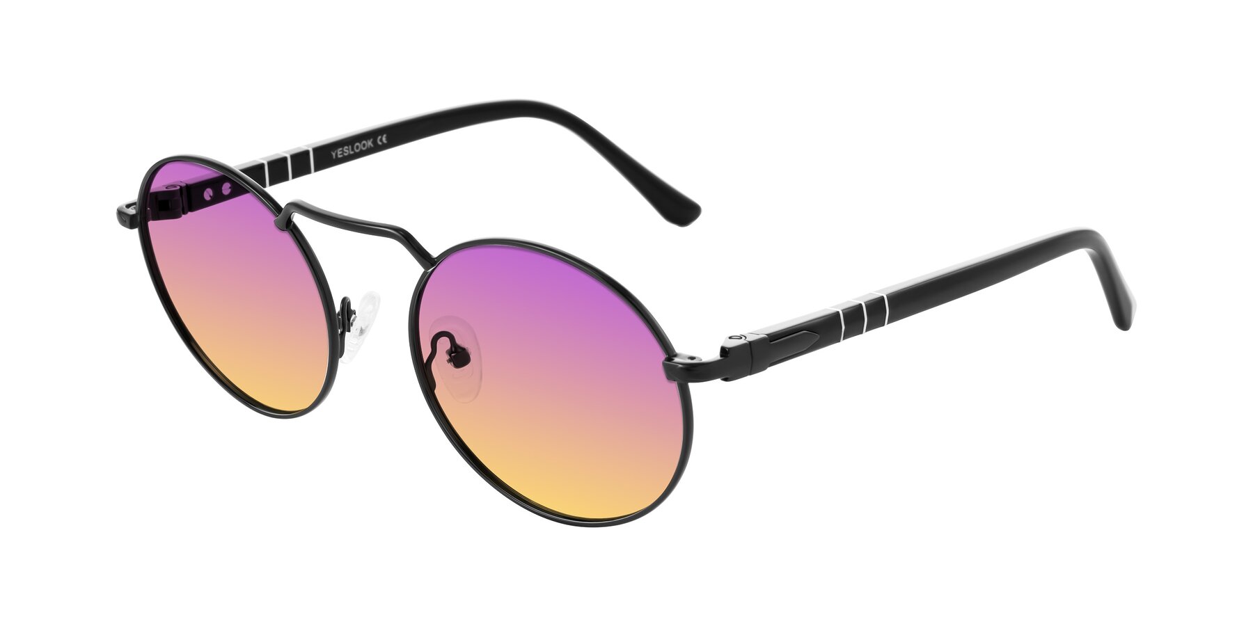 Angle of Parrong in Black with Purple / Yellow Gradient Lenses