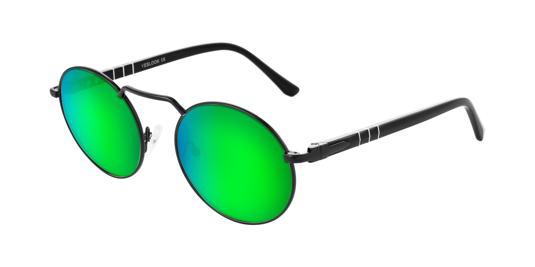 Angle of Parrong in Black with Green Mirrored Lenses
