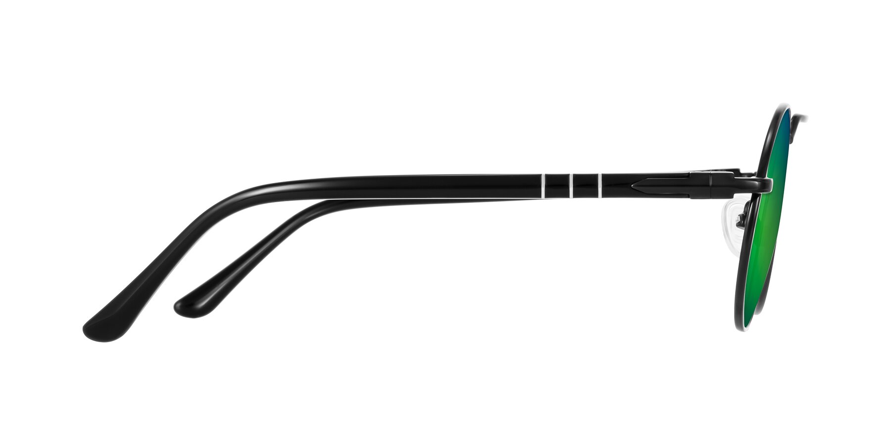 Side of Parrong in Black with Green Mirrored Lenses