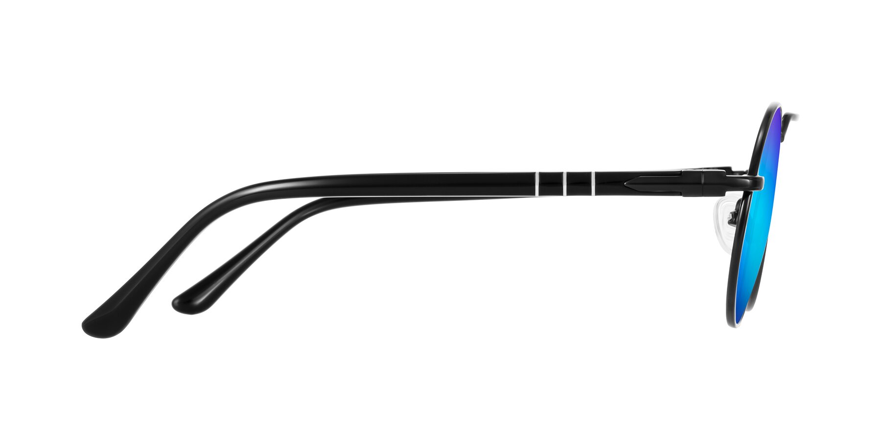 Side of Parrong in Black with Blue Mirrored Lenses